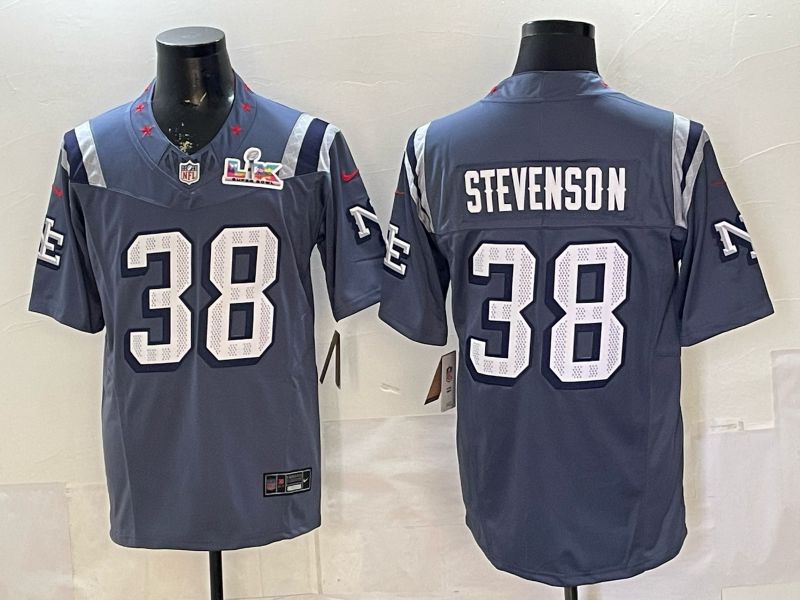 Men 2026 New England Patriots #38 Stevenson Blue 5th generations Nike Limited NFL Jersey style 013->more jerseys->MLB Jersey